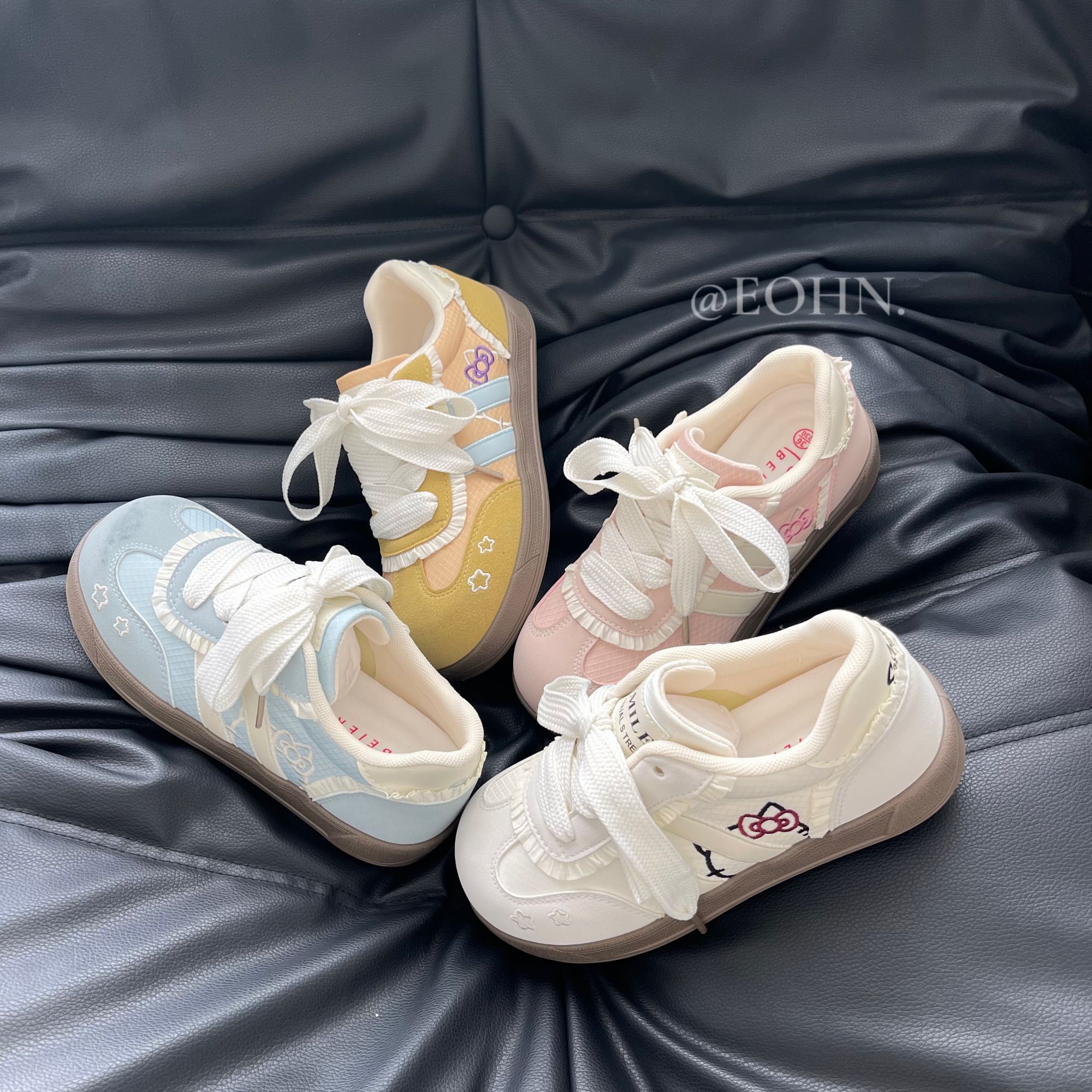 【eohn】2025夏季透气圆头德训鞋小众学生休闲百搭ins韩版