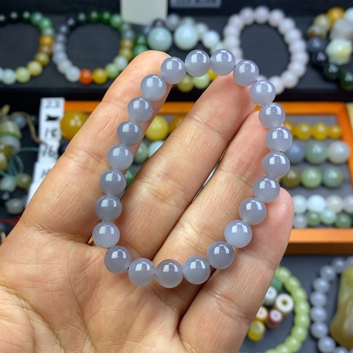 和田玉烟紫卡8未镶嵌