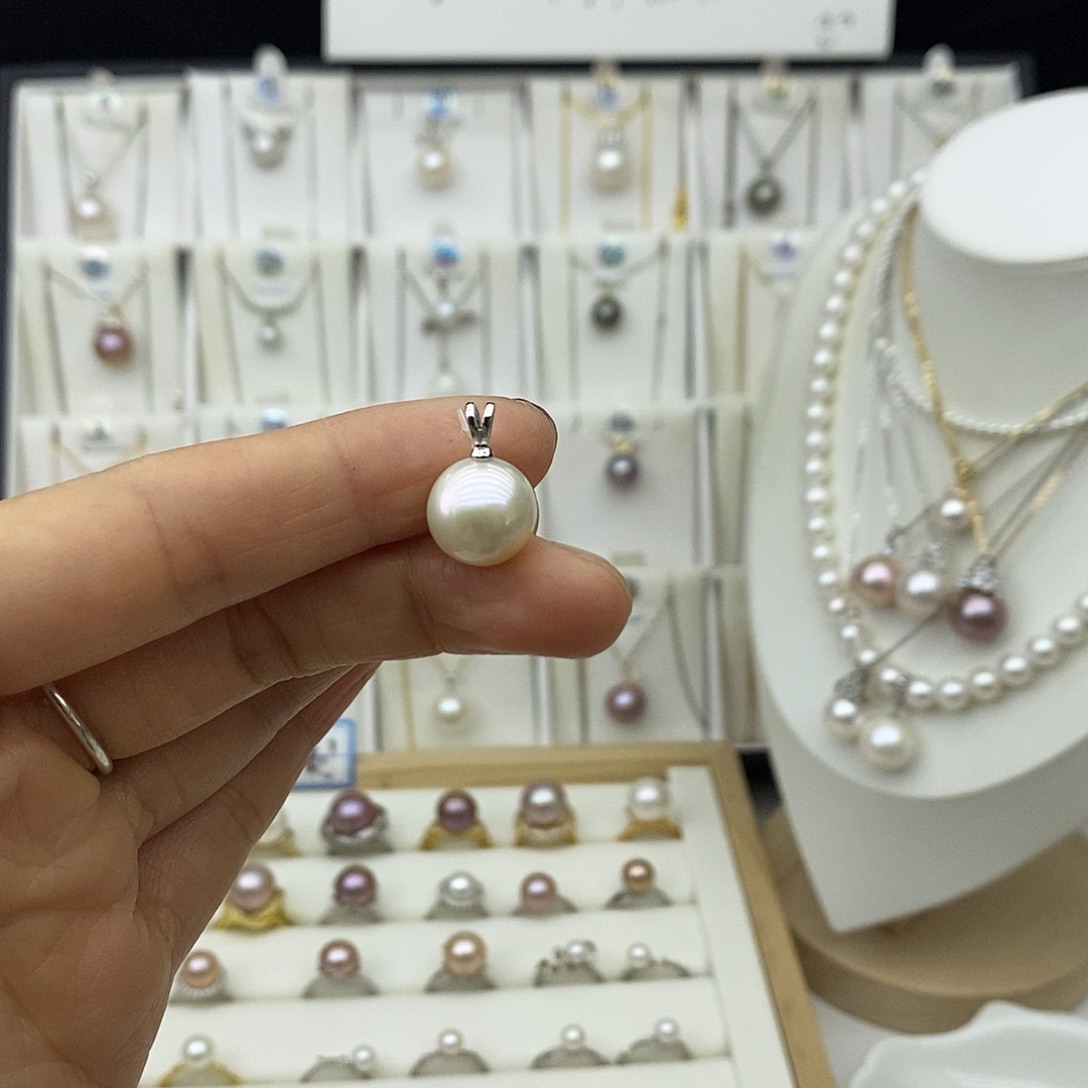 淡水珍珠吊坠(不含链)银S925镶嵌