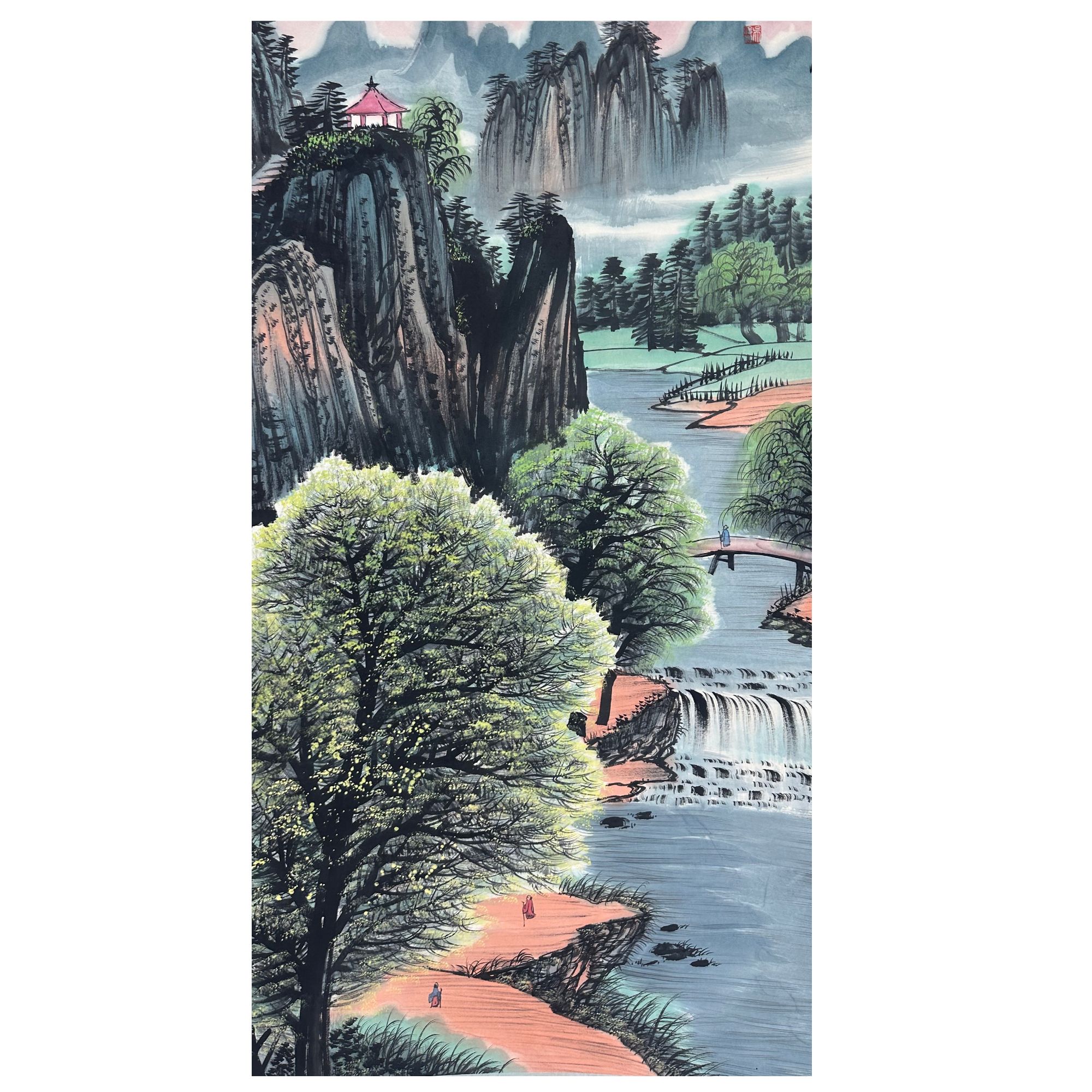 吴      山水立轴138x68