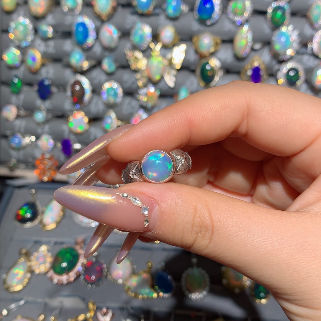 欧泊福利戒指t银S925镶嵌