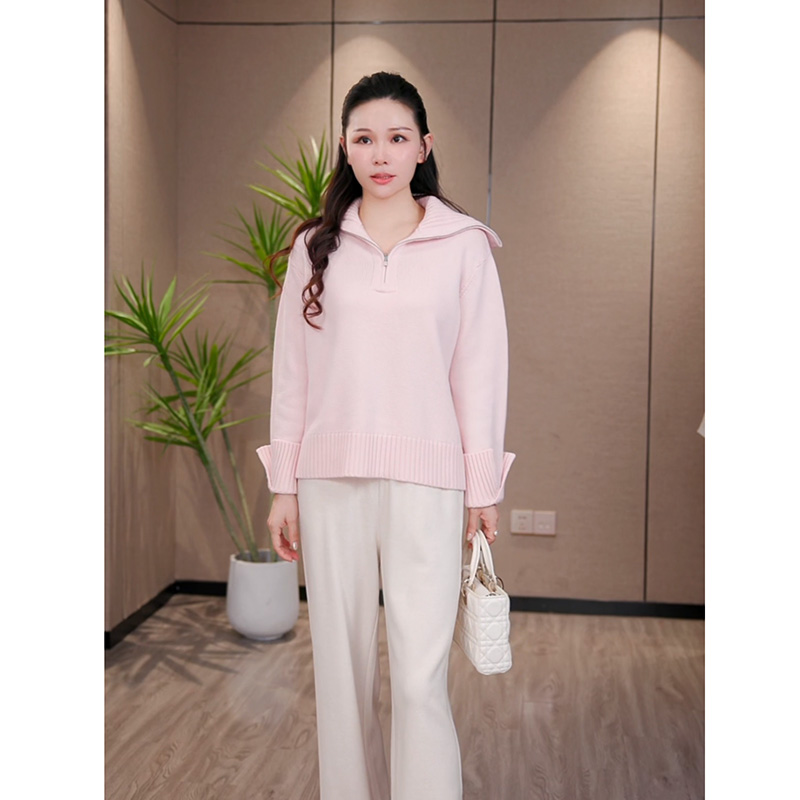 LP经典宽松海军领羊绒减龄针织衫