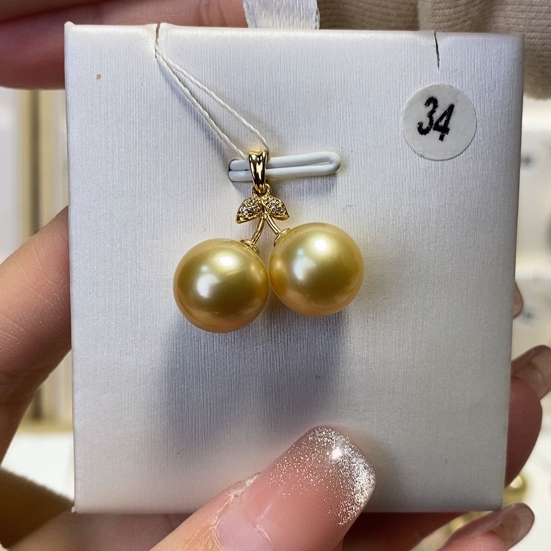 海水珍珠吊坠(不含链)18K金镶嵌