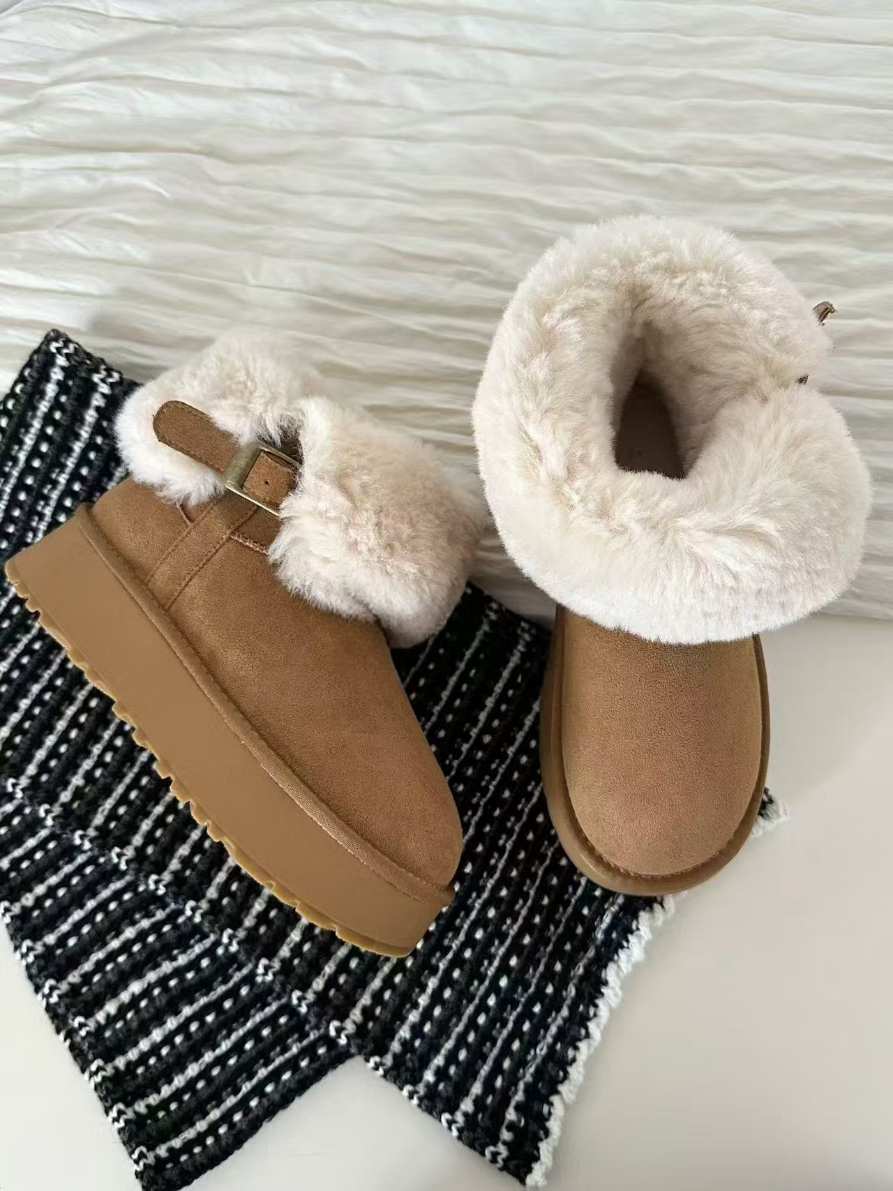 Datou·爆款！ 6866厚底增高灰色雪地靴