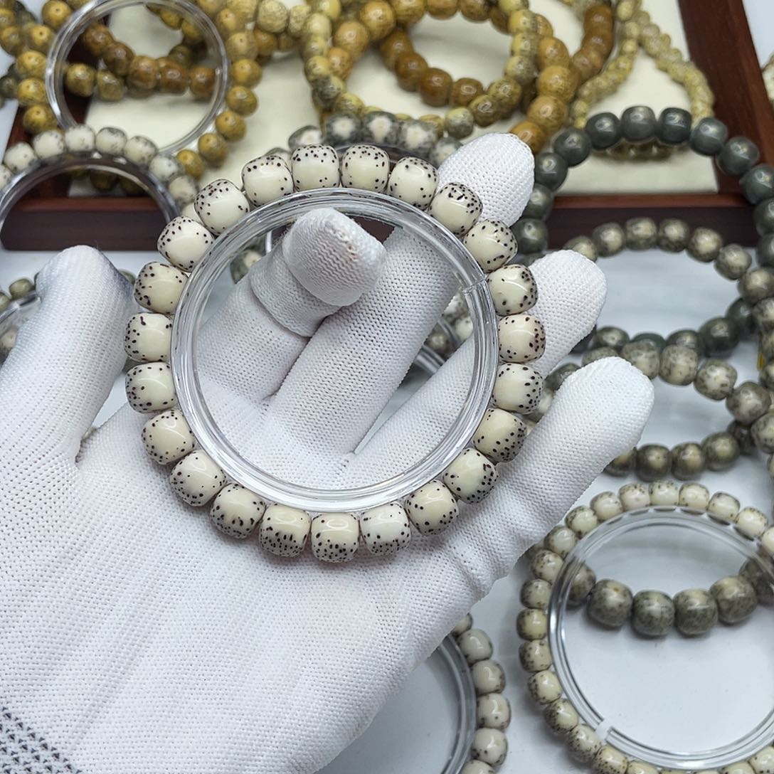 星月菩提手串丶***戏10×9河豚石玉料A11