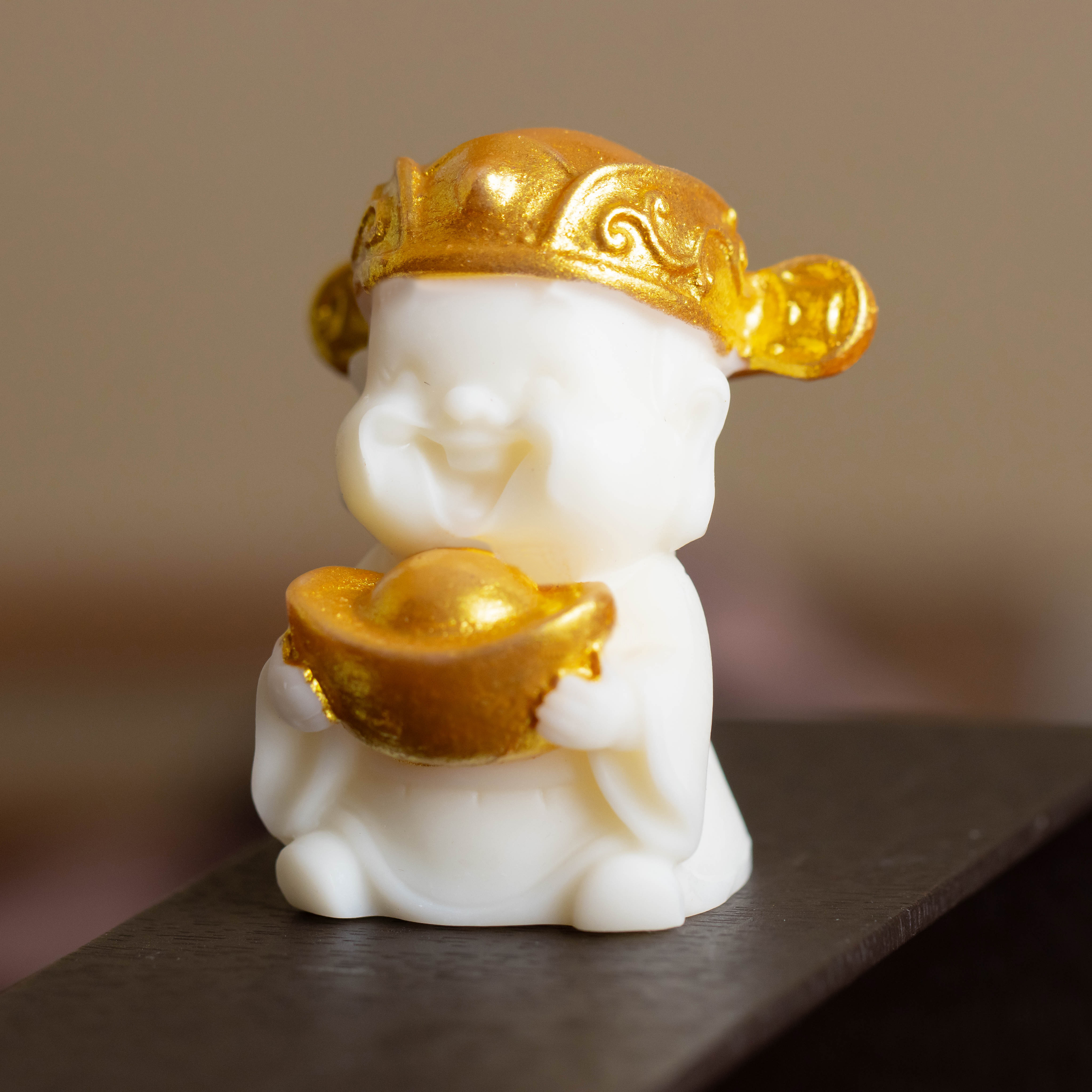 象牙果财神爷雕刻卧室客厅车饰摆件