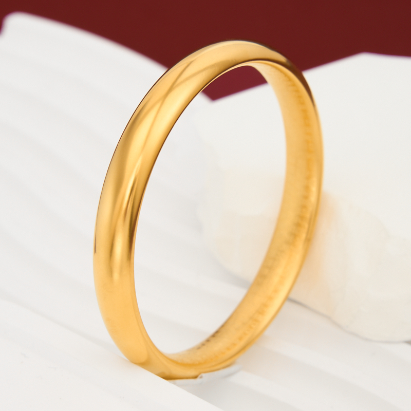 铜合金手镯 铜合金铜镀金泥鳅背经典时尚不掉色百搭镯子素圈饰品