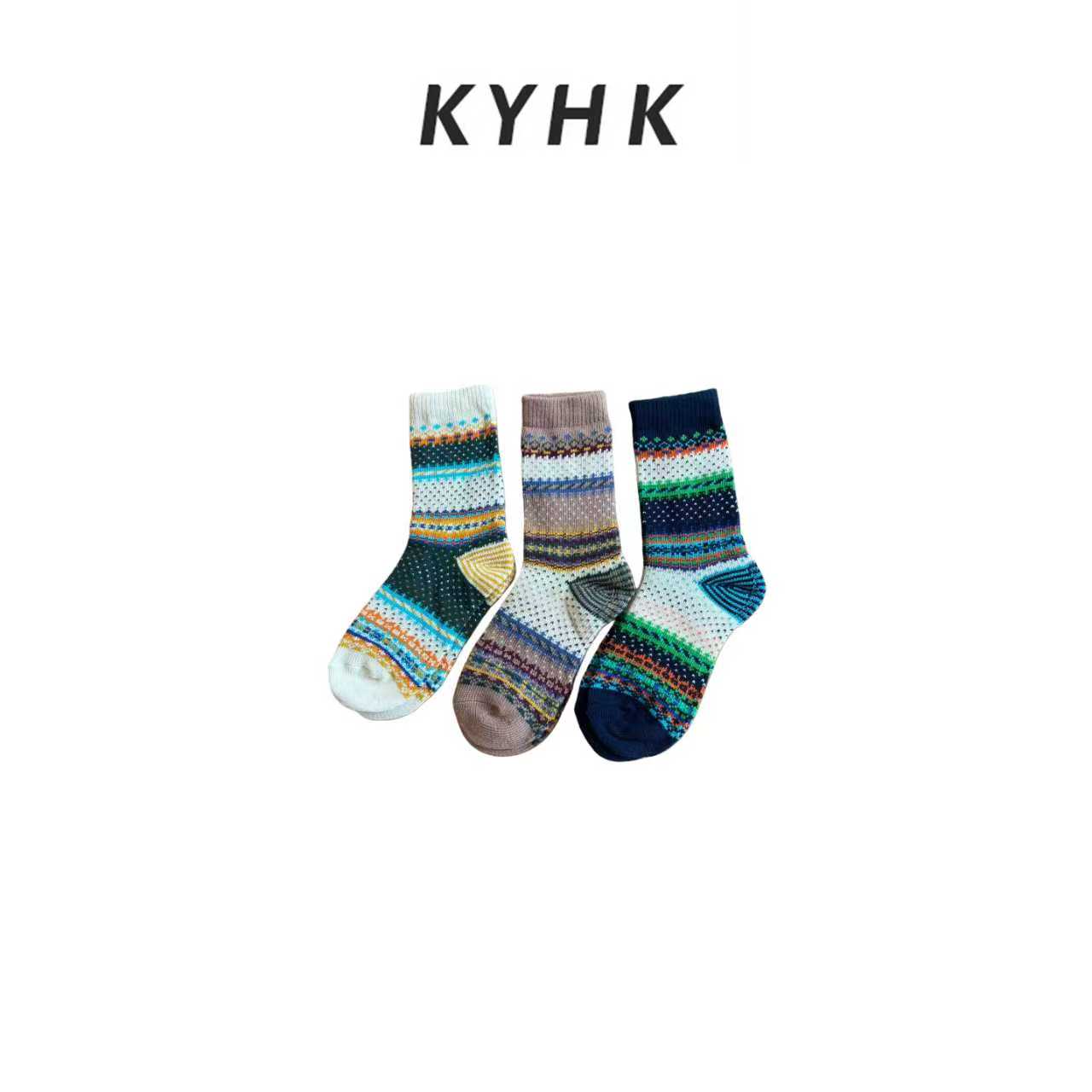 KYHK冬季保暖舒适风百搭时尚堆堆中筒袜251129