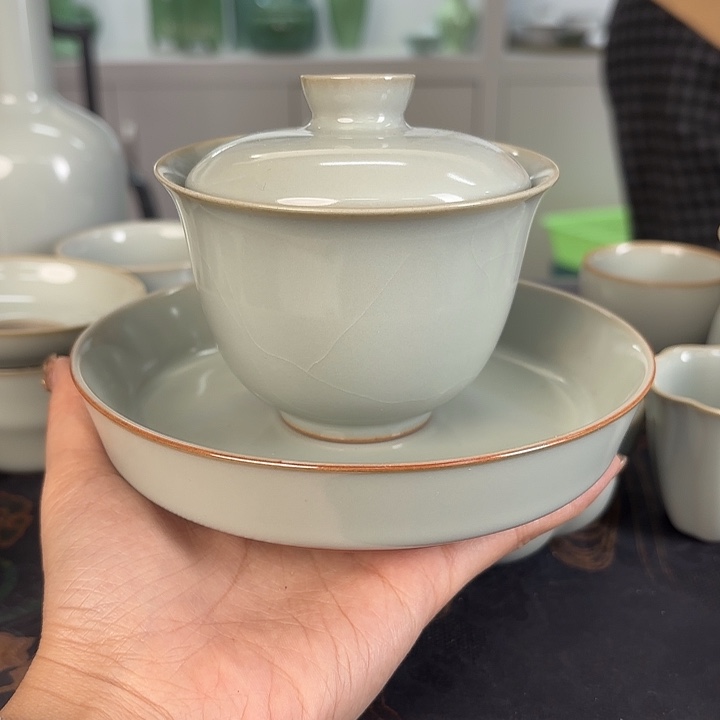 龙泉云间青瓷小米茶器