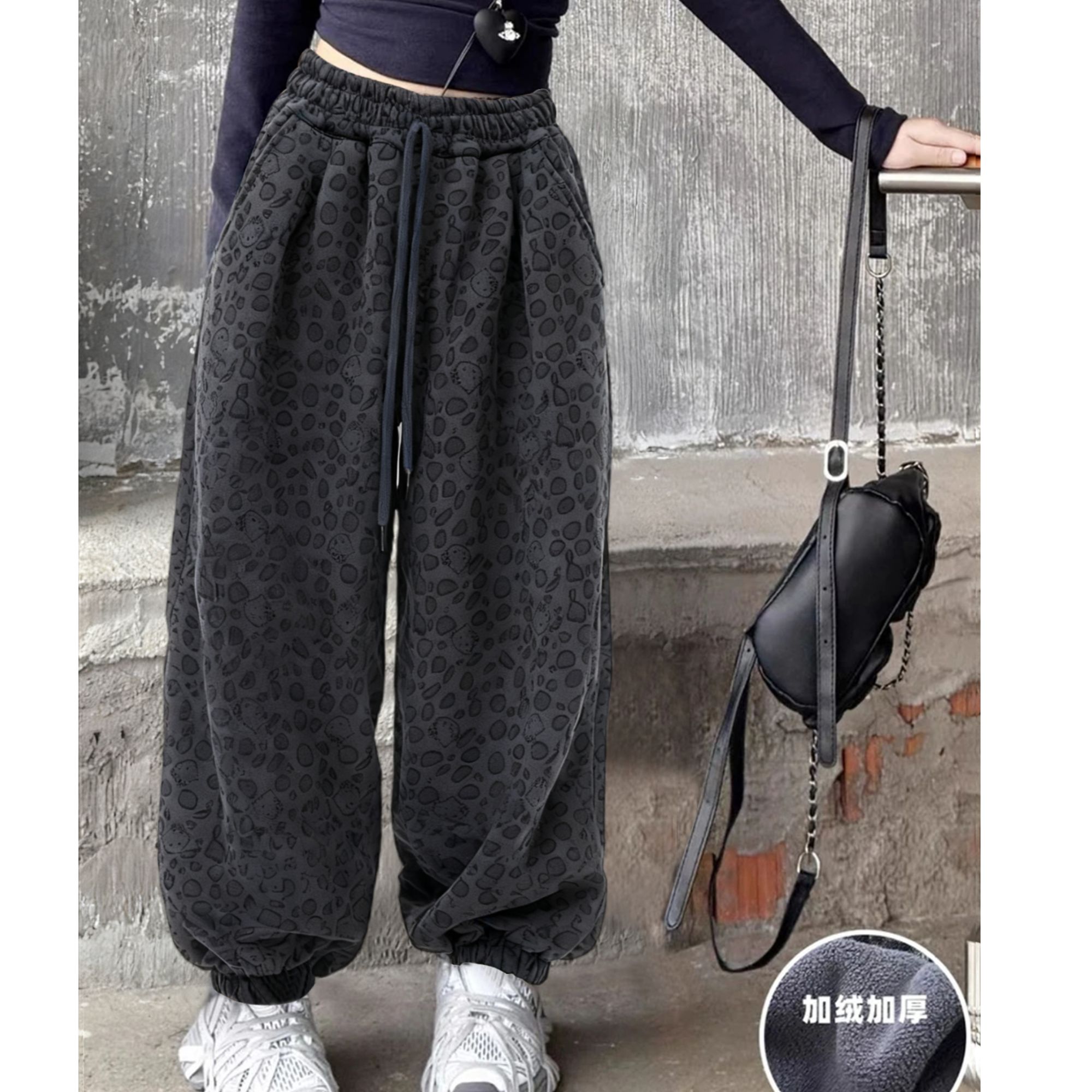 【保暖百搭】男女童羊羔绒加绒加厚裤子冬装2025新款中大童运动潮