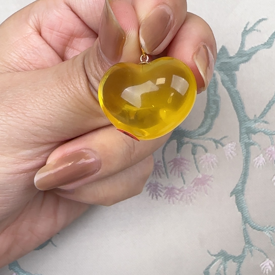 蜜蜡吊坠(不含链)18K金镶嵌