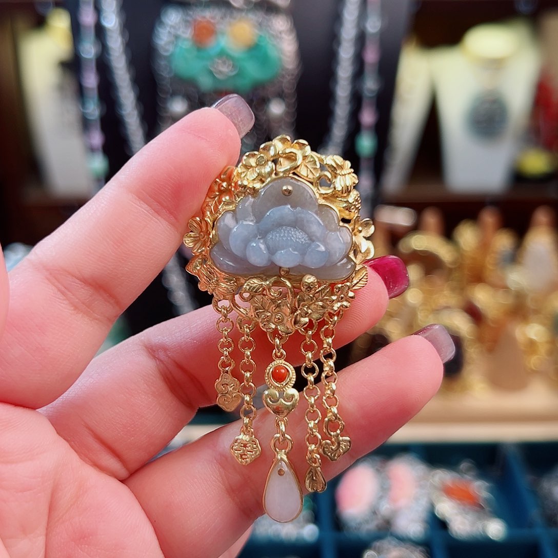 戒指/指环翡翠银S925镶嵌国风