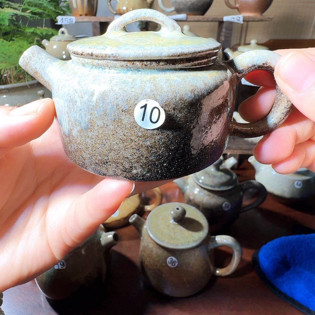 建水紫陶白泥柴烧壶