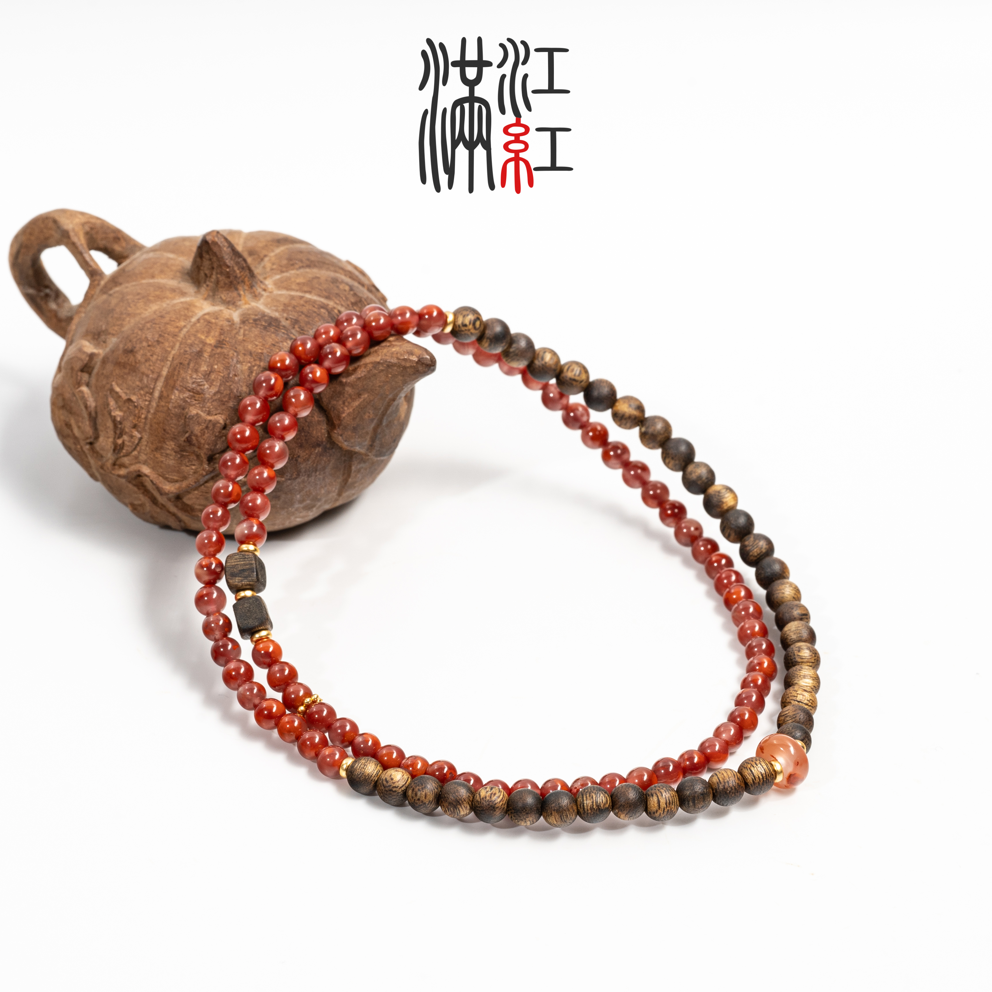 沉香满江红 海南莺歌绿乌身卡5/99沉 原矿火焰纹设计款三圈B143