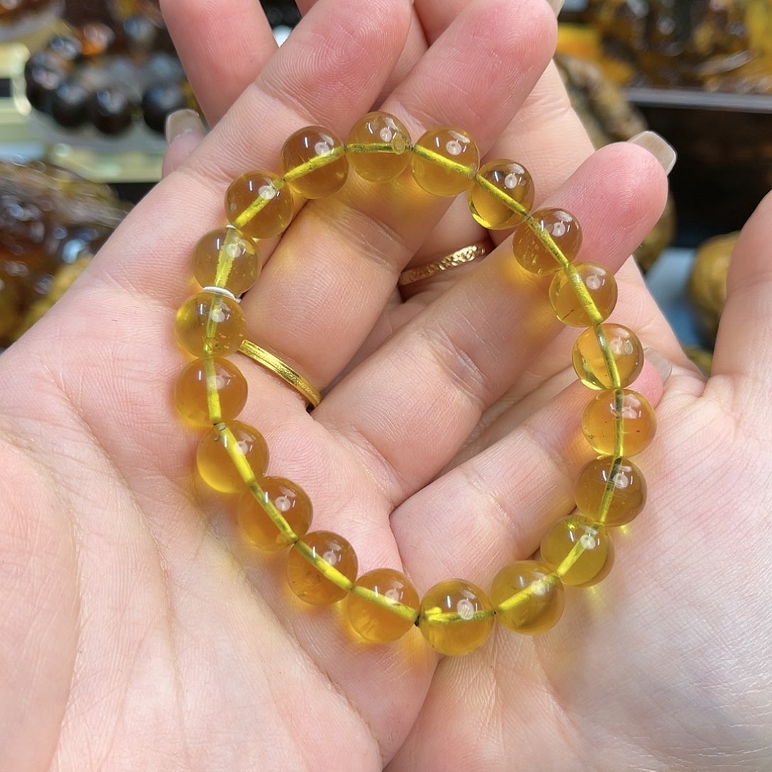 琥珀手链未镶嵌缅甸琥珀金珀手串9+