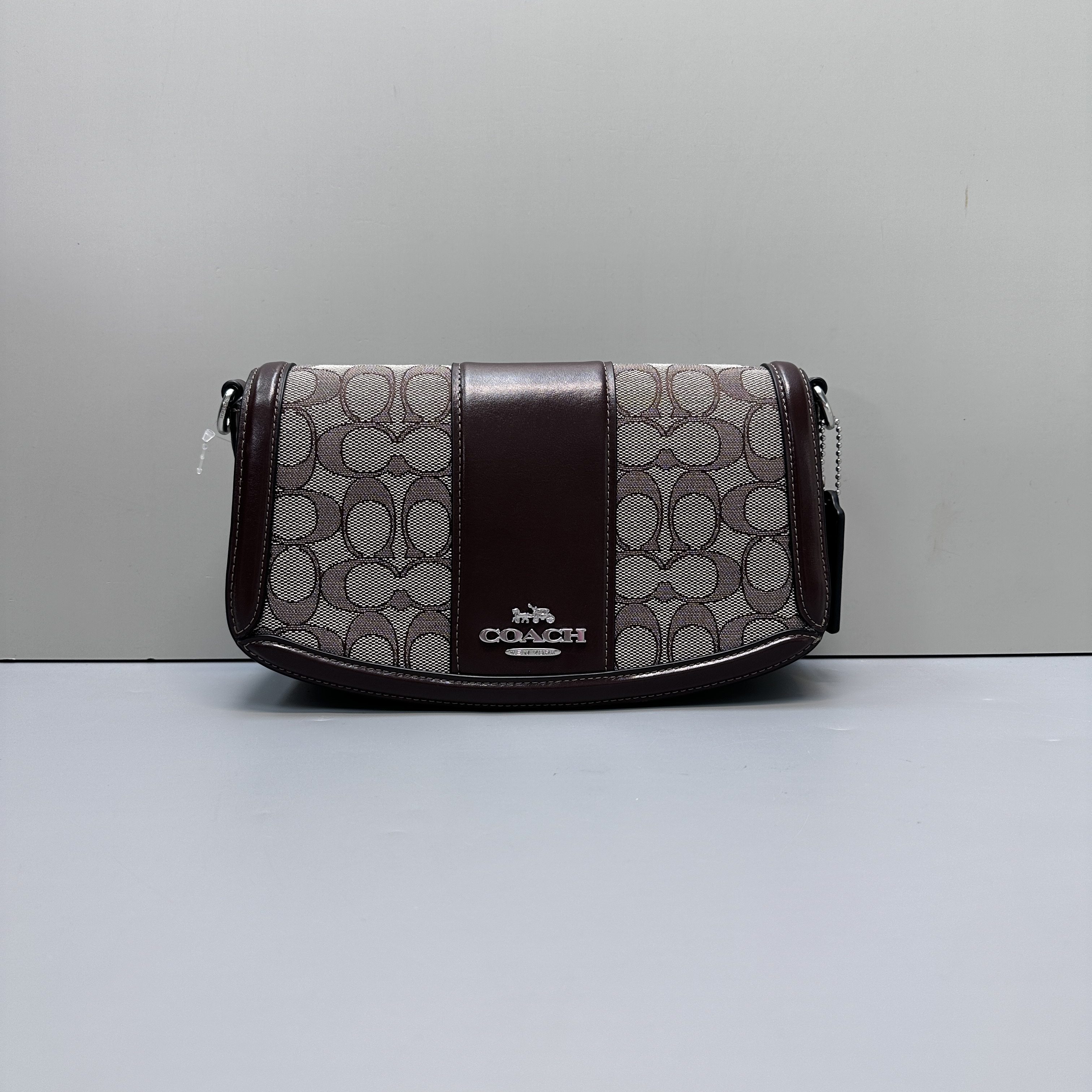 99新 COACH/蔻驰 小林/andrea褐色老花腋下包24*14*6cmB011112