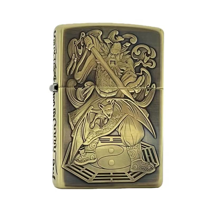 ZIPPO打火机【常规钟馗】蝎子作品黄铜五面正品防风送男友礼品 DYJ1