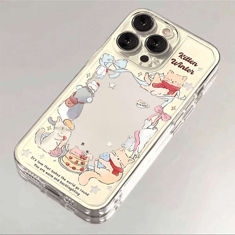 丝带猫咪适用于苹果15PROMAX手机壳iPhone14小众13卡通12软壳11xs