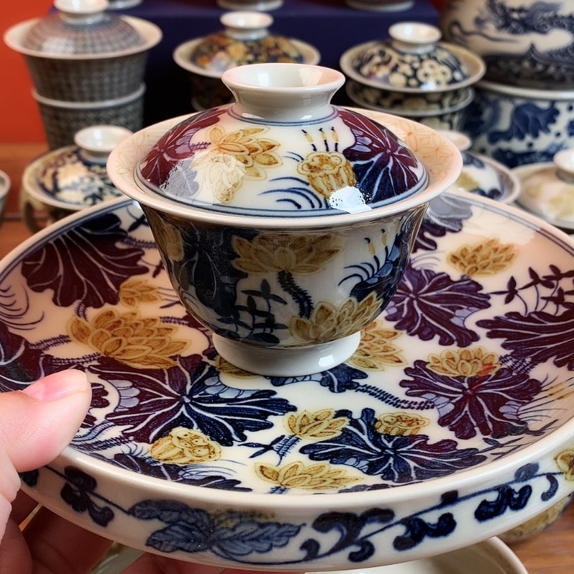 【闪购商品】雎*盖碗和微微瑕壶承