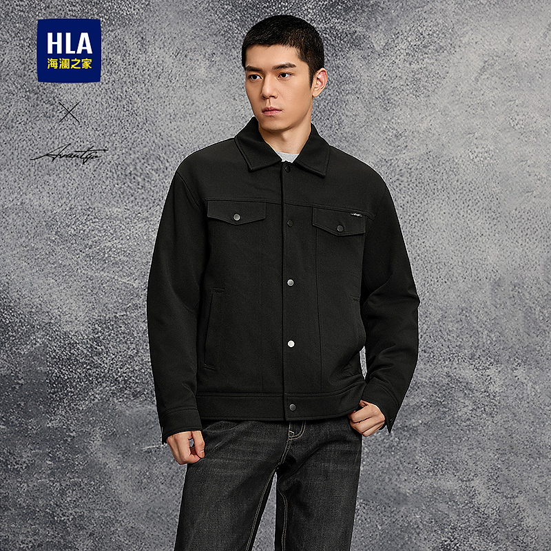 【棉服夹克】HLA海澜之家棉衣夹克男简约25新翻领保暖外套男秋季
