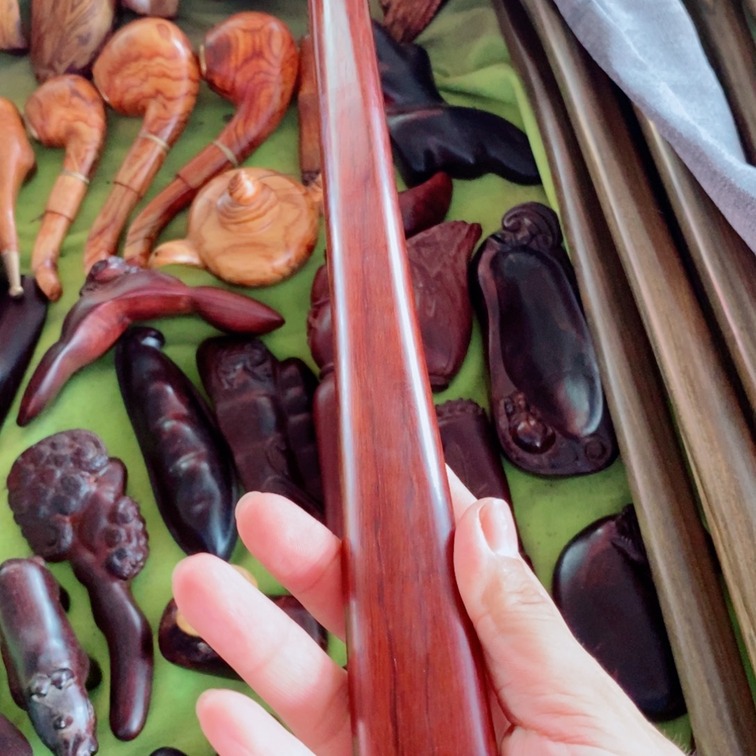 香榧木段光紫檀挠子