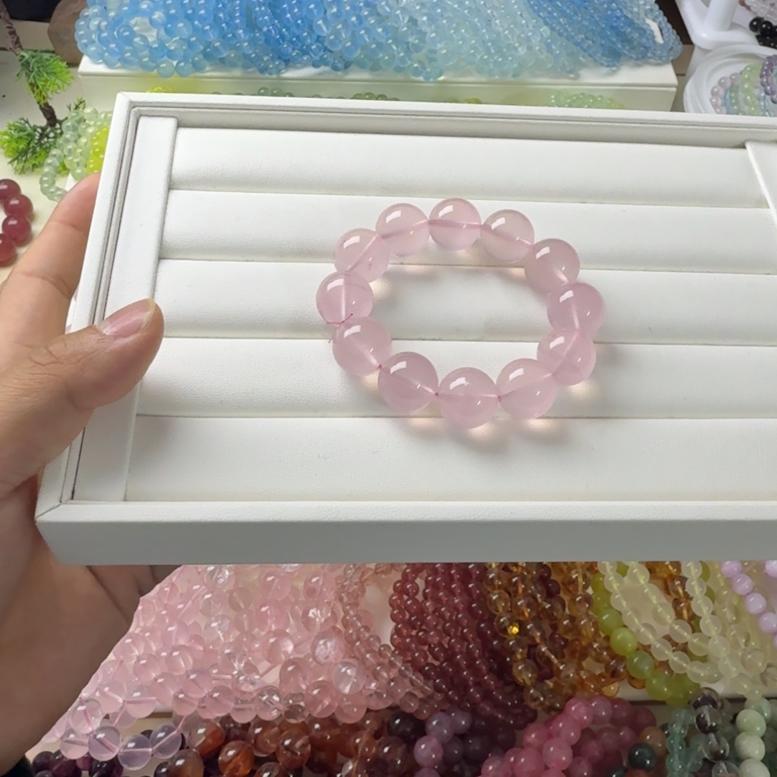 思***邪水晶未镶嵌手串马粉15咪拍十次合一单 不带证书