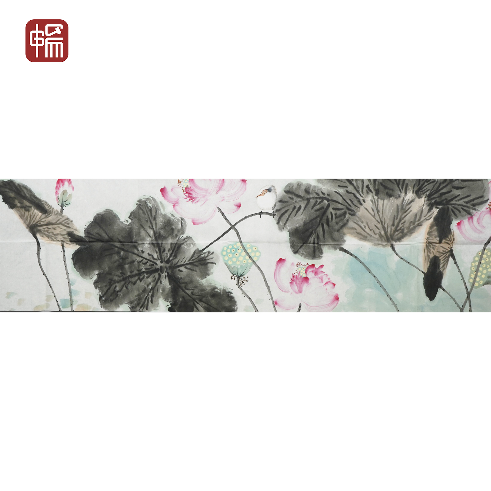 F1025 2015年作《荷花》137*34（4.19平尺）纸本镜心  FL