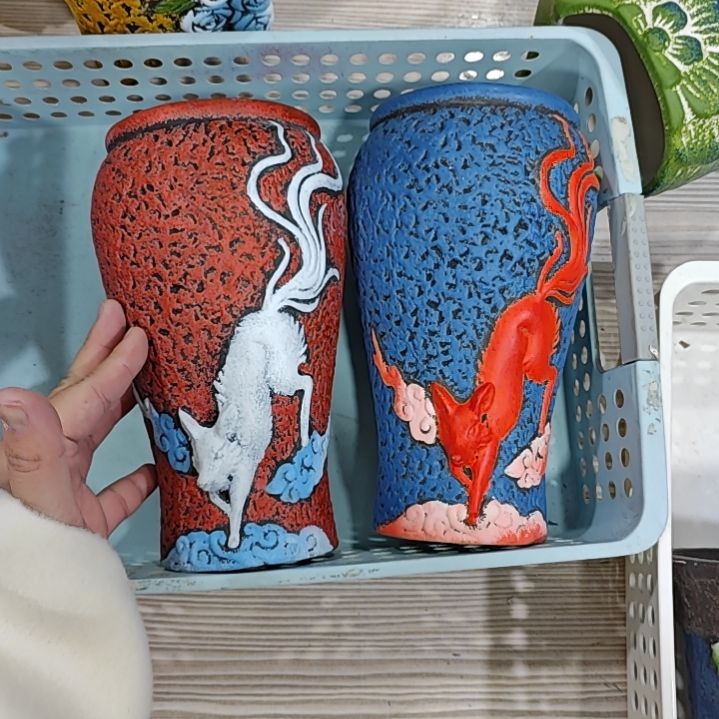 红陶吸水透气的白陶花盆凑满12发货