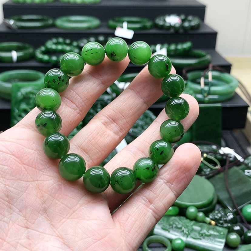 【闪购商品】和田玉（碧玉）手链未镶嵌小***跑