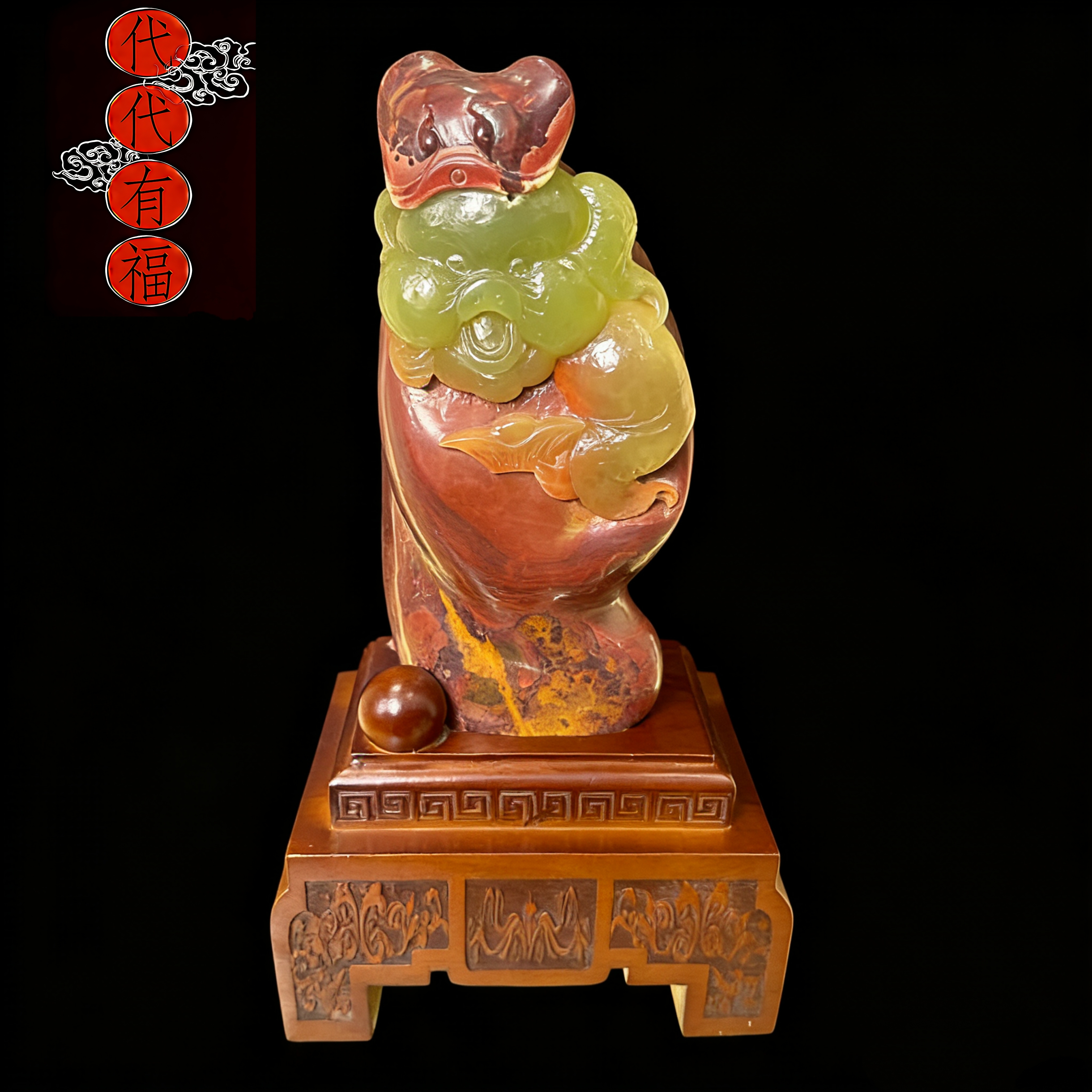 新中式手工实木弥勒佛摆件客厅玄关居家办公装饰品