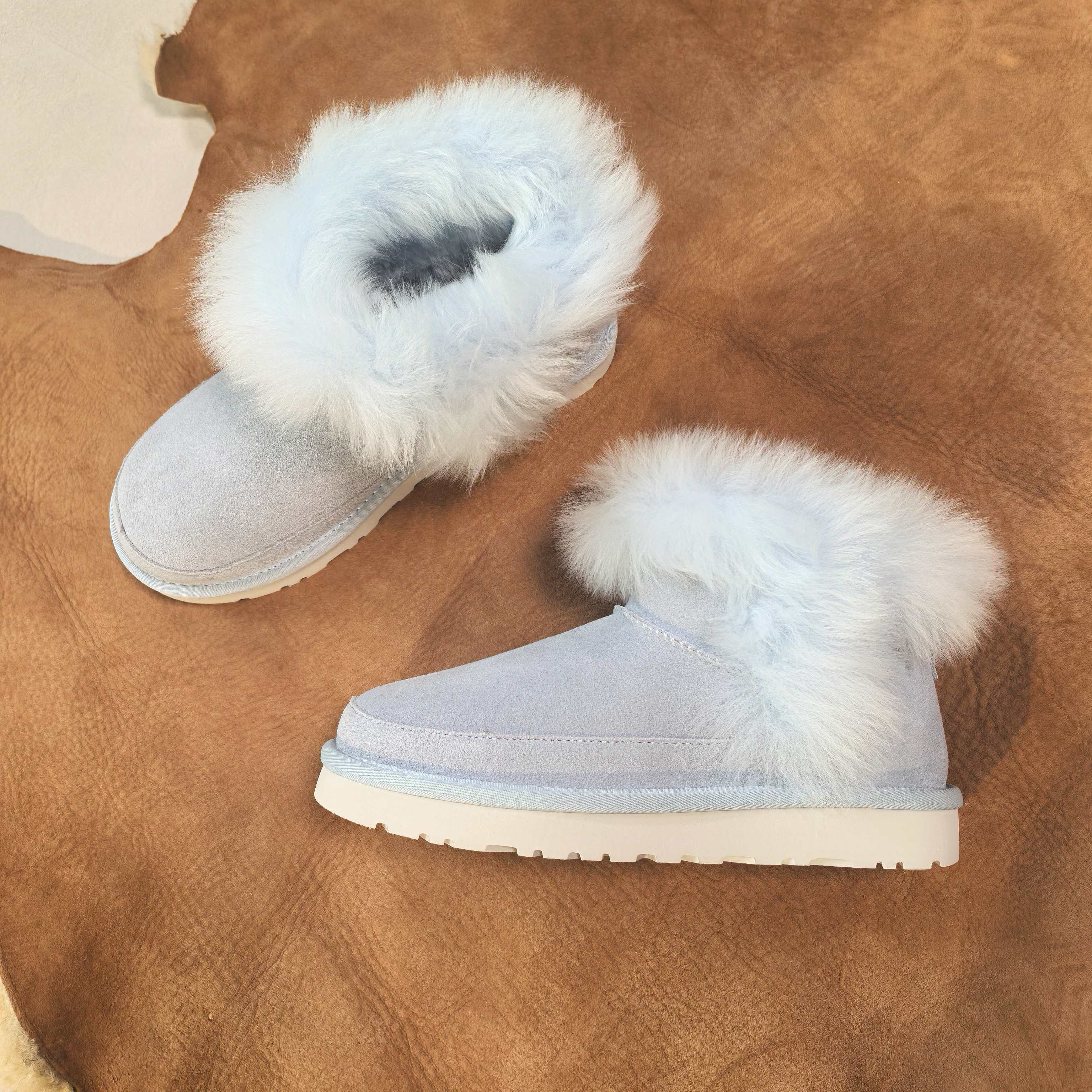 【老马】（托斯卡纳低筒）长毛款新款经典桑坡羊皮毛一体雪地靴保暖