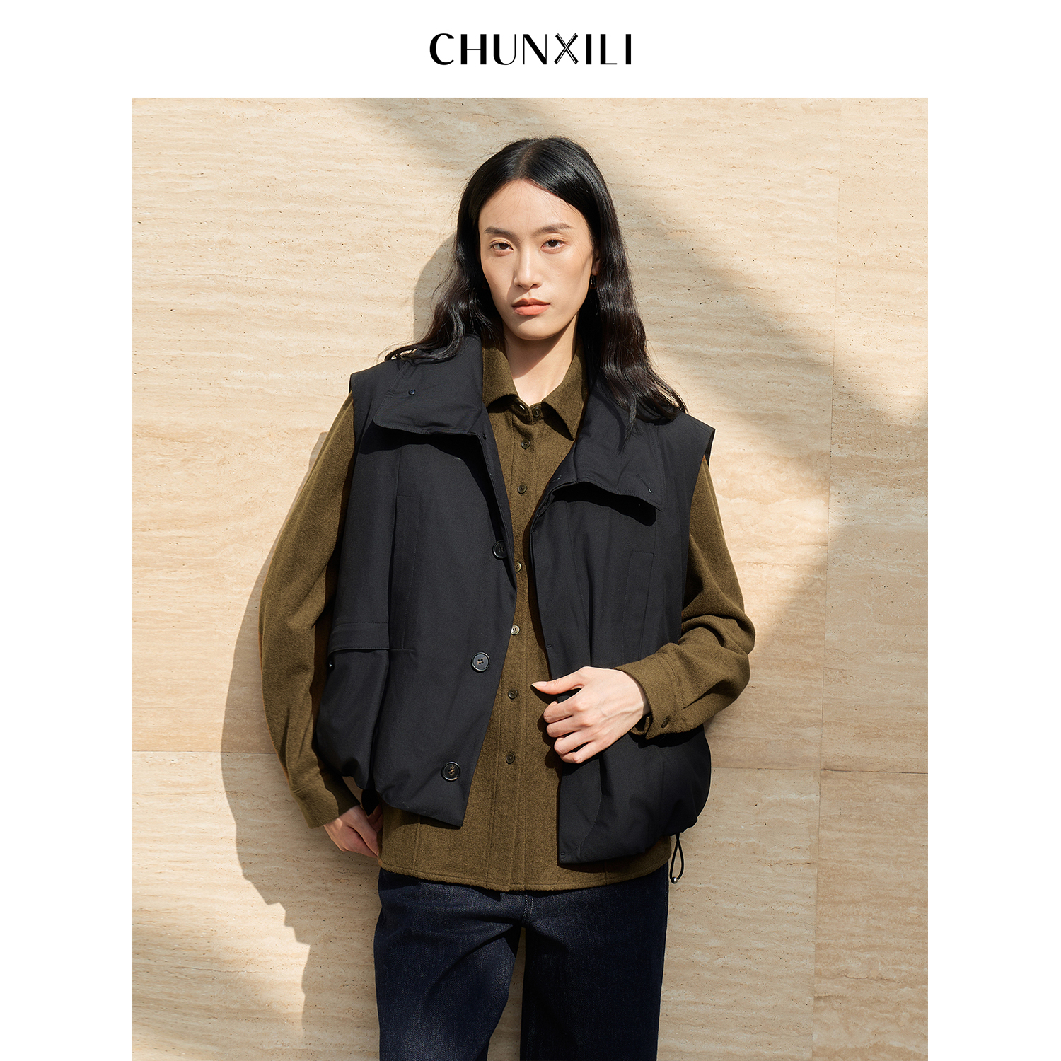 CHUNXILI/春熙里 冬季时尚质感鹅绒马夹D00YR54007