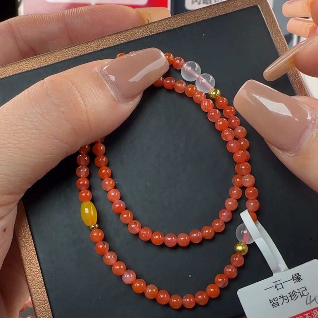 南红玛瑙未镶嵌手链