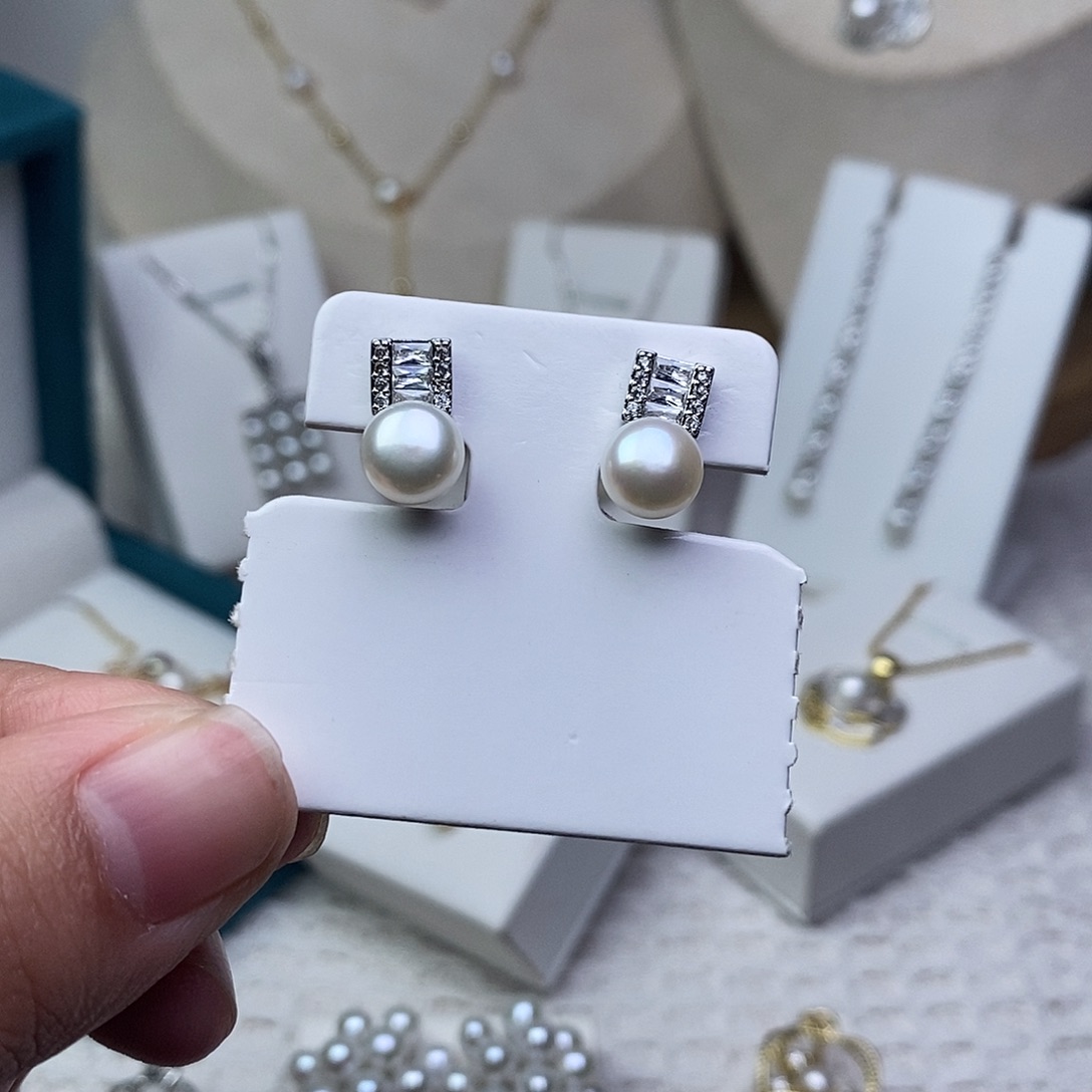 耳饰淡水珍珠银S925镶嵌