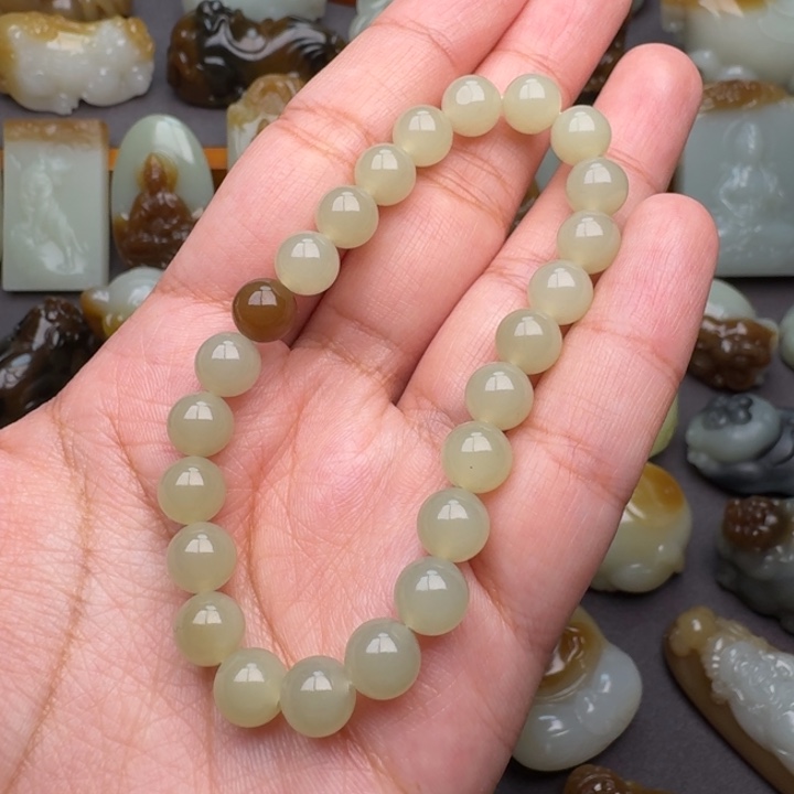 和田玉手串未镶嵌