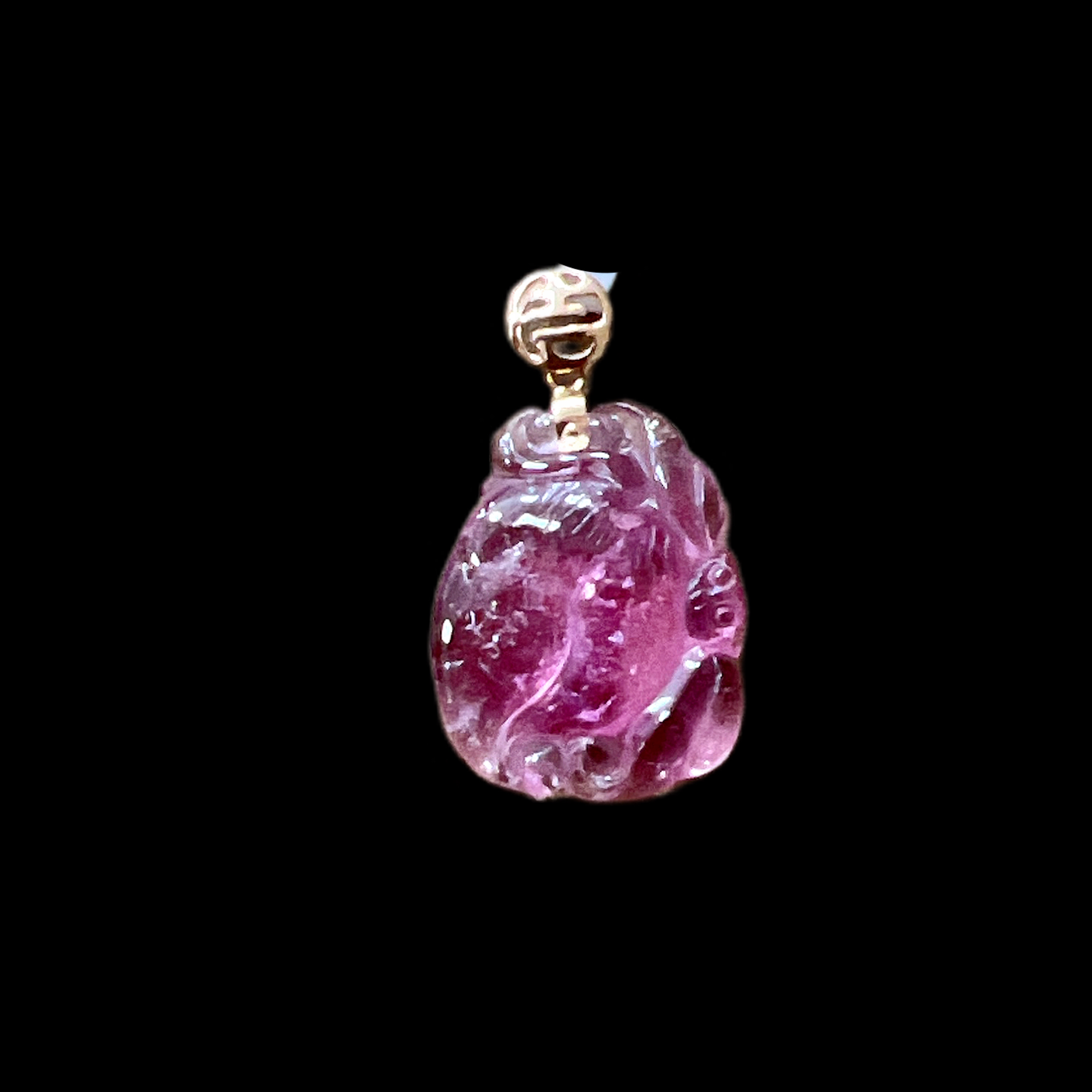 6092-碧玺吊坠18K孤品、