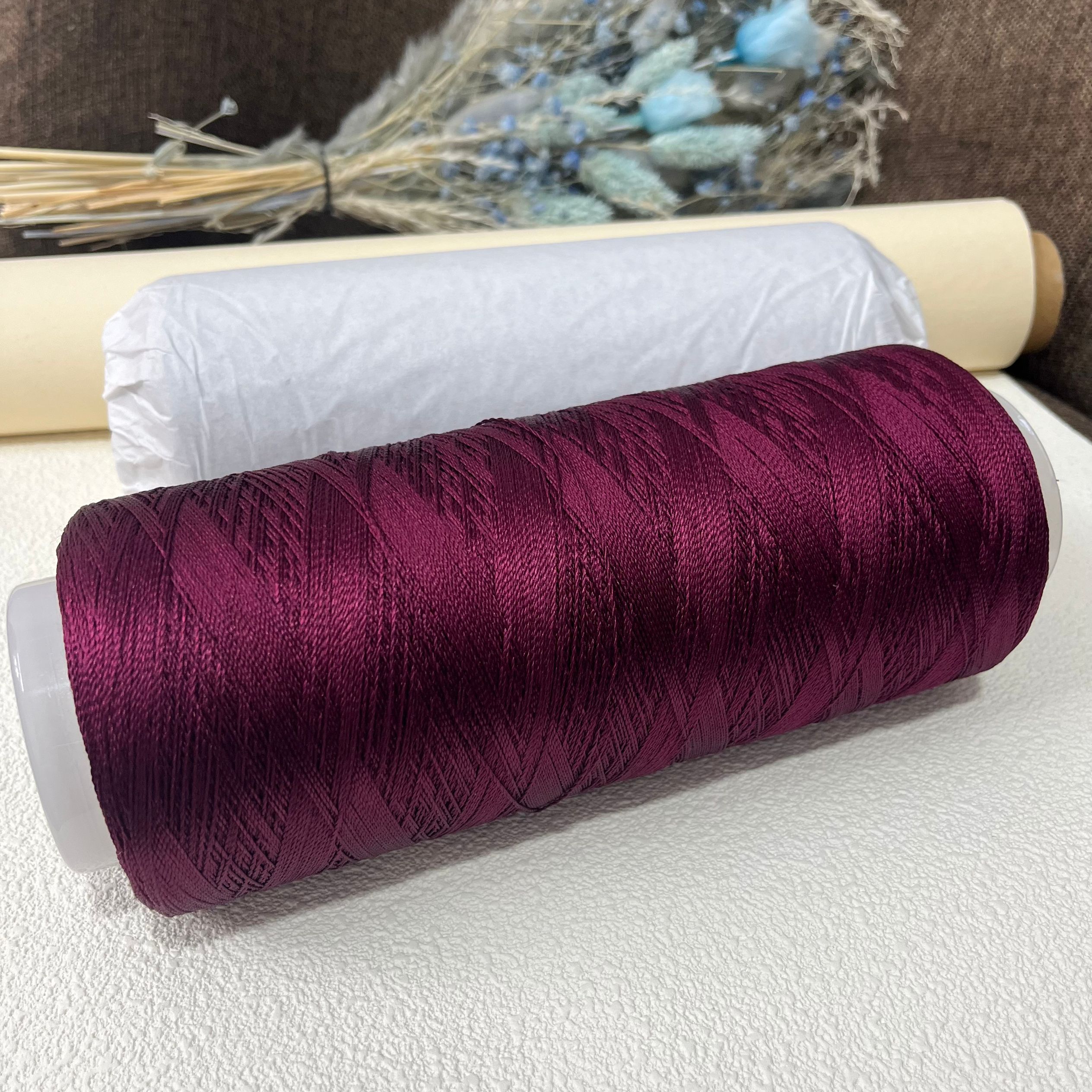 白厂丝线 手工编织 柔顺垂感好 暮色玫瑰