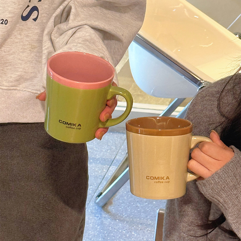 COMIKA马克杯陶瓷高级感轻奢ins高颜值水杯女生款大容量情侣小众
