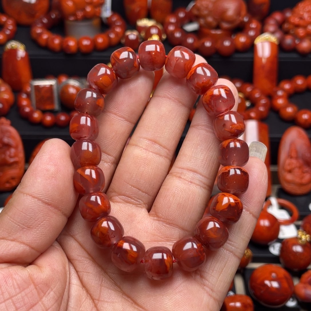 南红玛瑙珠宝奇石未镶嵌单圈11