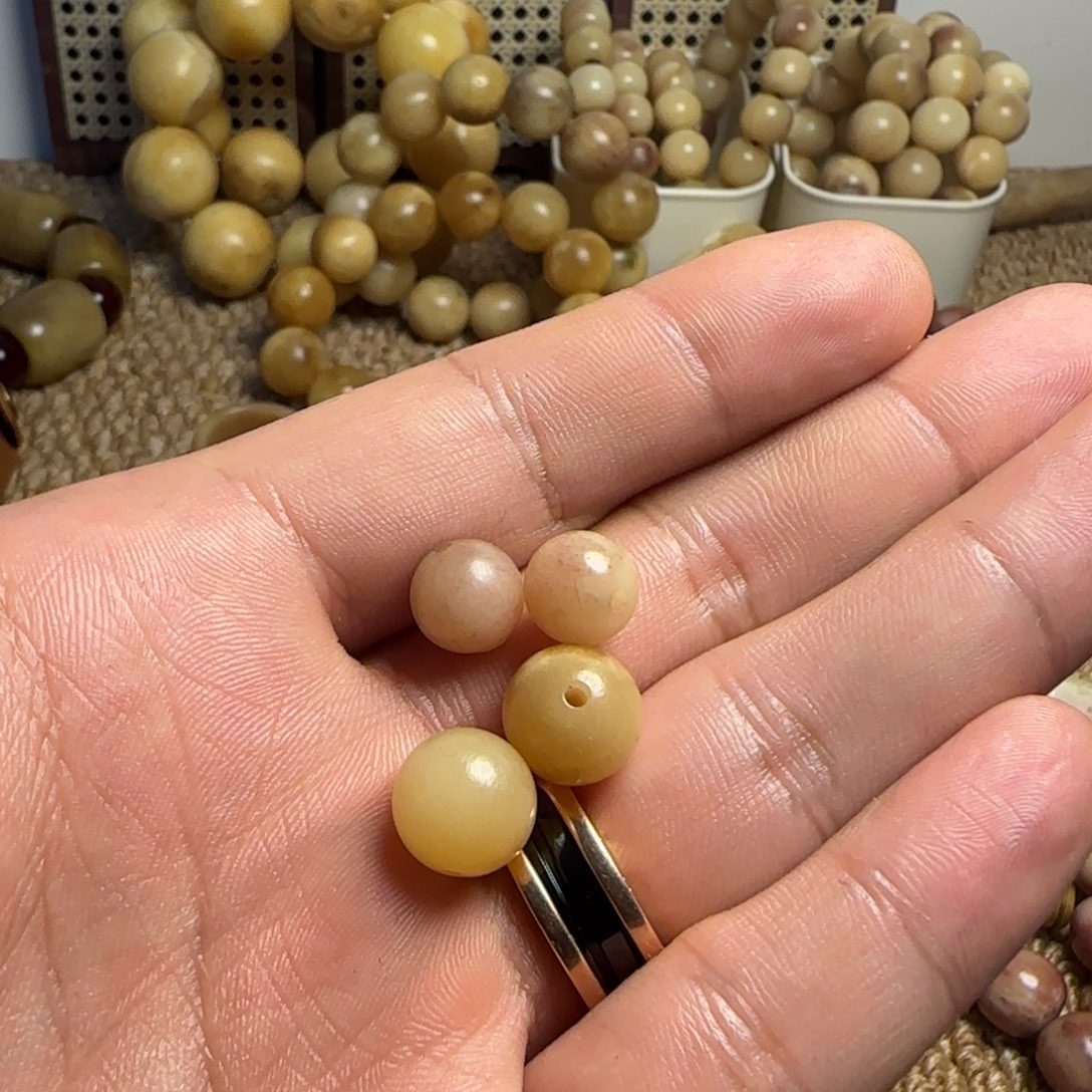 木质类驼骨手工4颗珠子