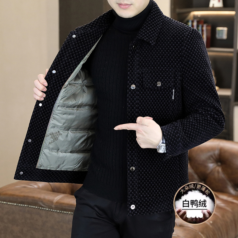 TUCANO/啄木鳥男士翻领帅气休闲羽绒服时尚百搭毛呢外套A2