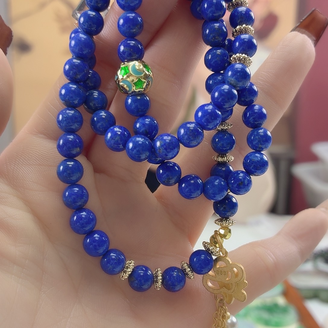 青金石未镶嵌颈饰，