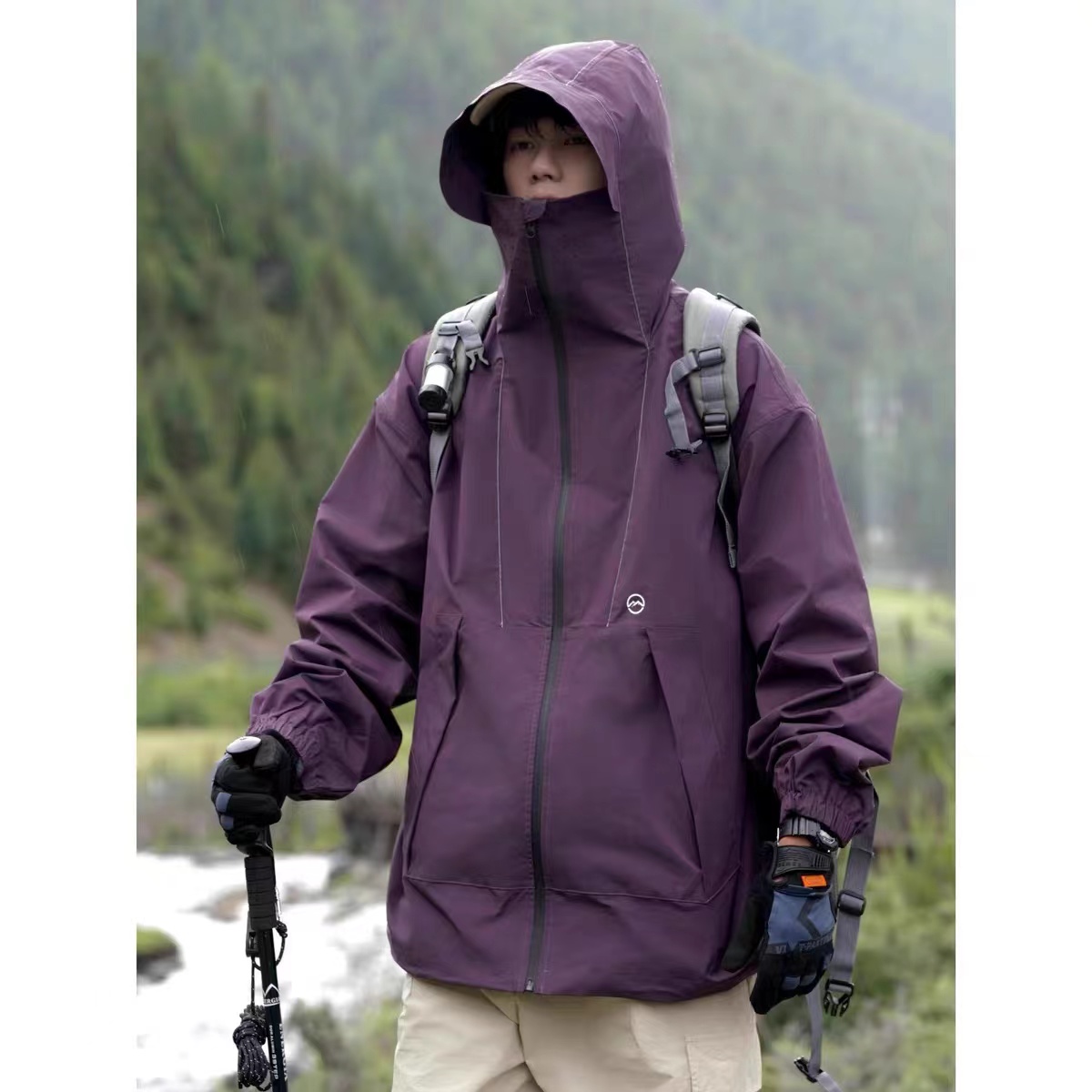 JK669 N 春季户外连帽工装夹克美式机能冲锋衣外套