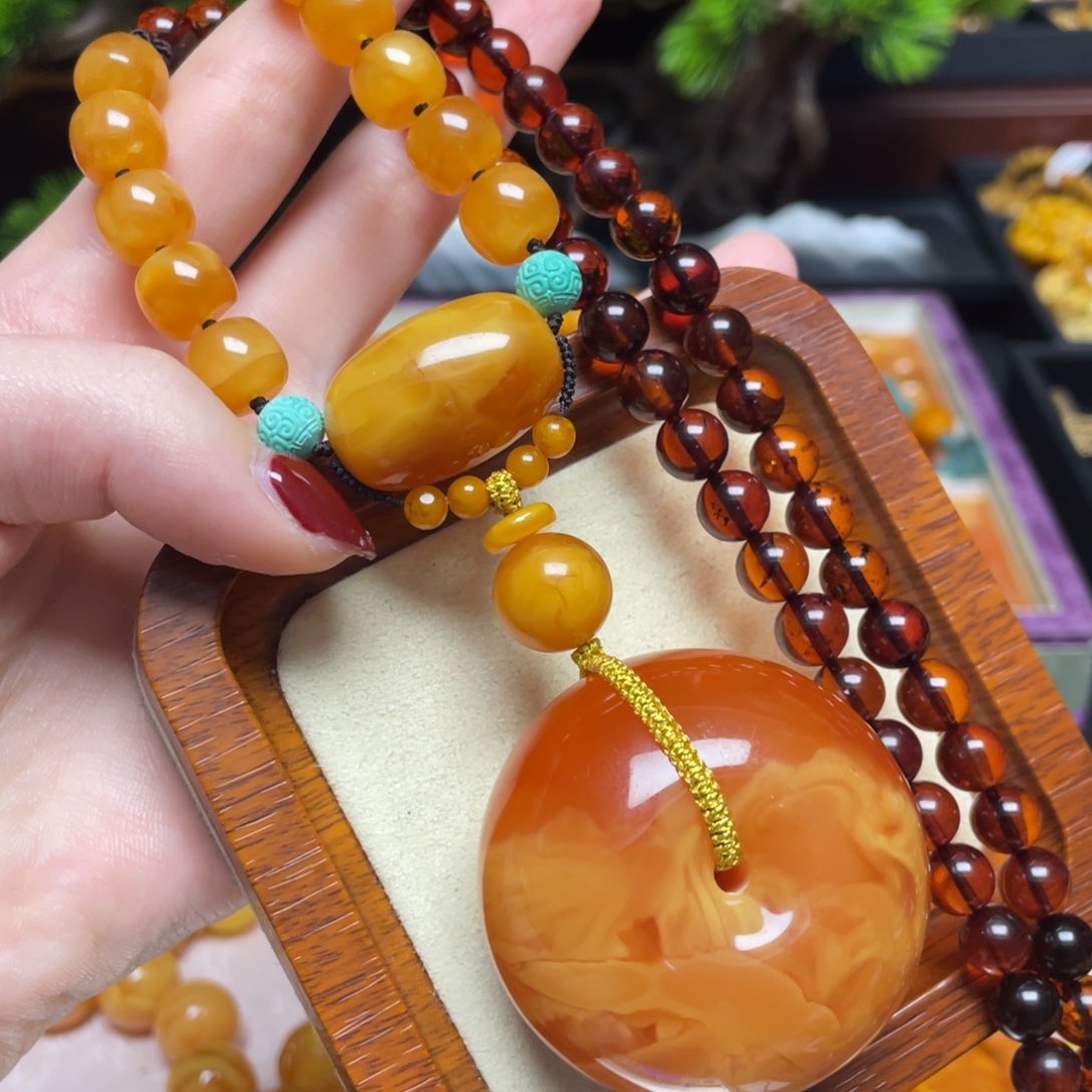 蜜蜡颈饰未镶嵌项链