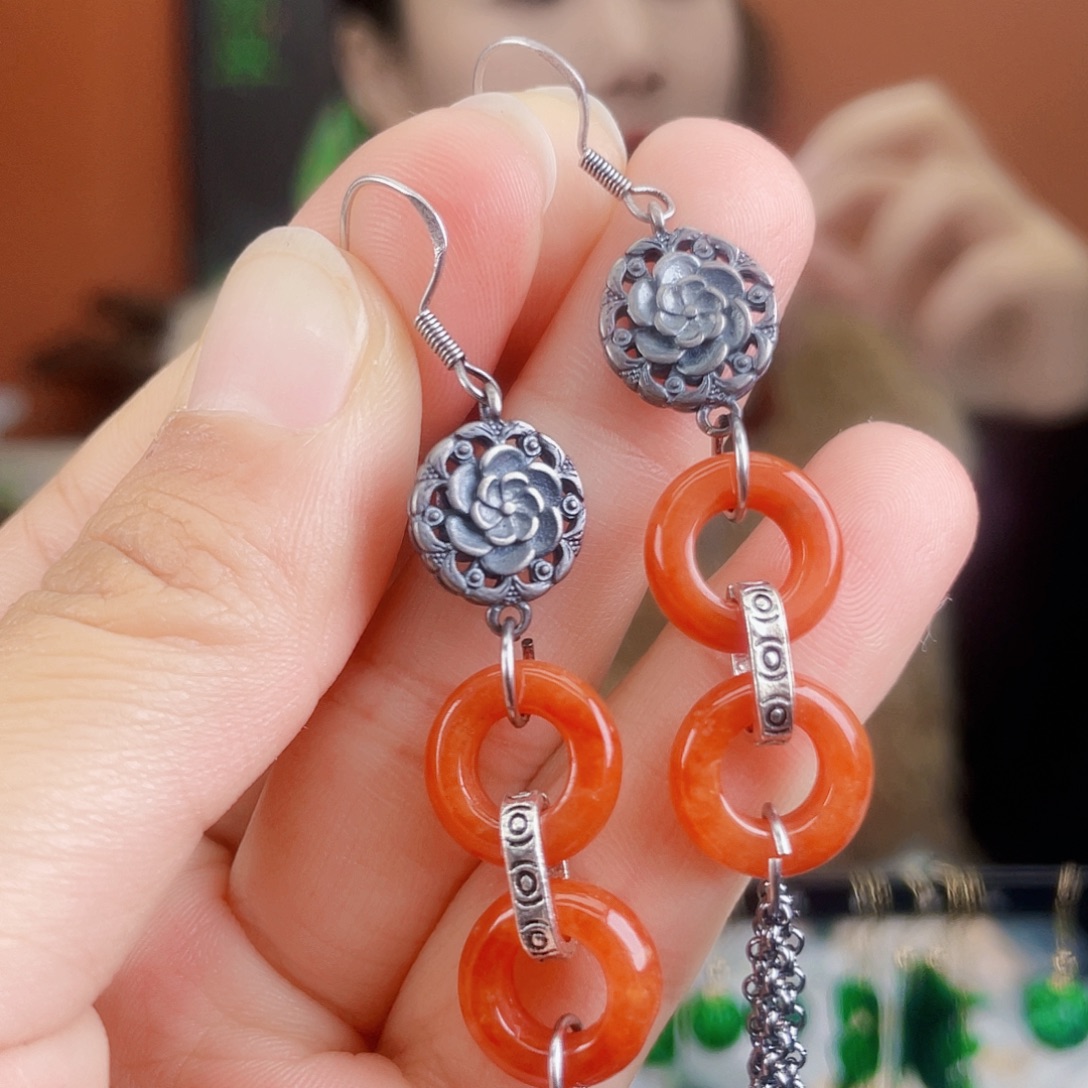 翡翠未镶嵌耳饰饰品