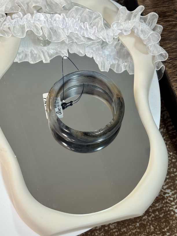 轮胎镯宽版籽料青花54.8圈口气质复古