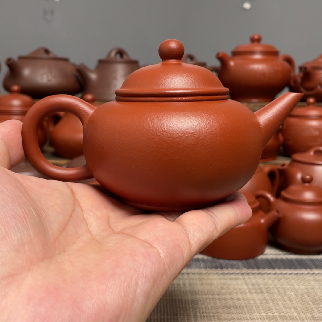 水平壶（210-220cc）-原矿朱泥-全手工紫砂壶孤品处理全品发货