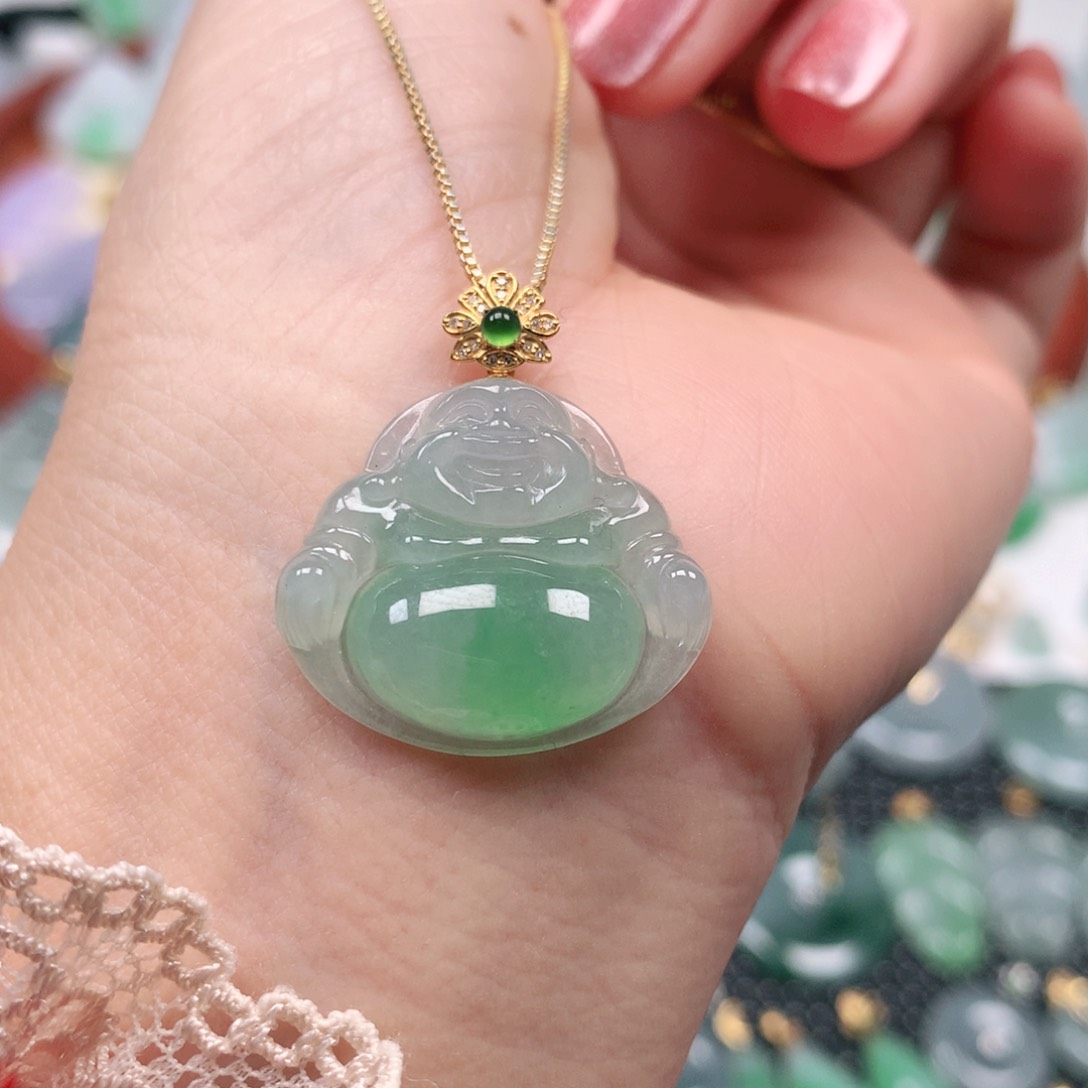 【闪购商品】翡翠吊坠(不含链)18K金镶嵌