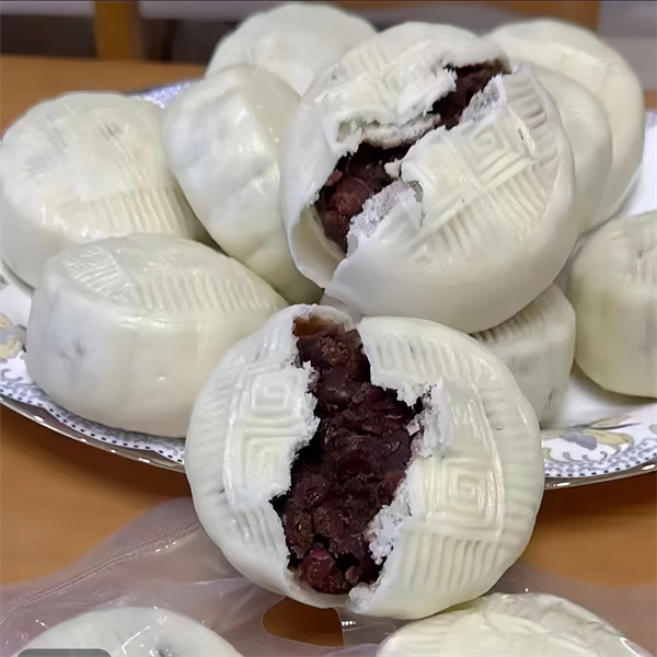 山东手工豆沙包山东手工纸皮豆沙包薄皮红豆包懒人早餐加热即食