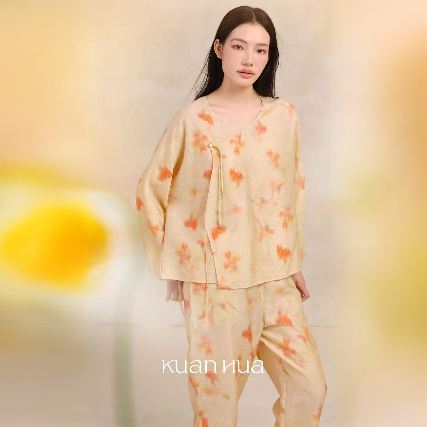宽画优雅25秋冬新款家居服套装溪烟萦纱90238